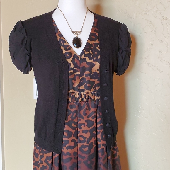 Alfani Silk Leopard Print Dress - Picture 3 of 8